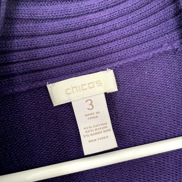 Chico's Deep Purple Women's Cardigan - Picture 3 of 4